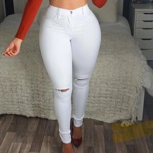 Fashion Nova White Canopy Pant